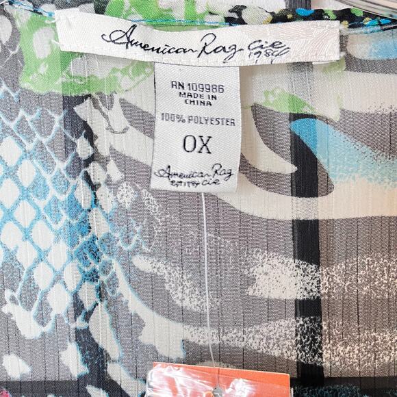 American Rag Semi Sheer Sleeveless Blouse Plus Size OX 12W - Picture 3 of 6
